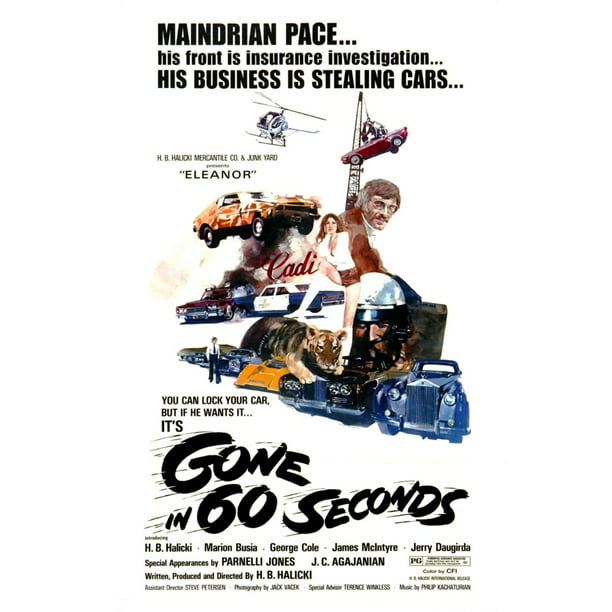 Gone in 60 seconds 1974 Custom Movie Poster 11x17 Buy any 2 Get 3rd Poster FREE!
